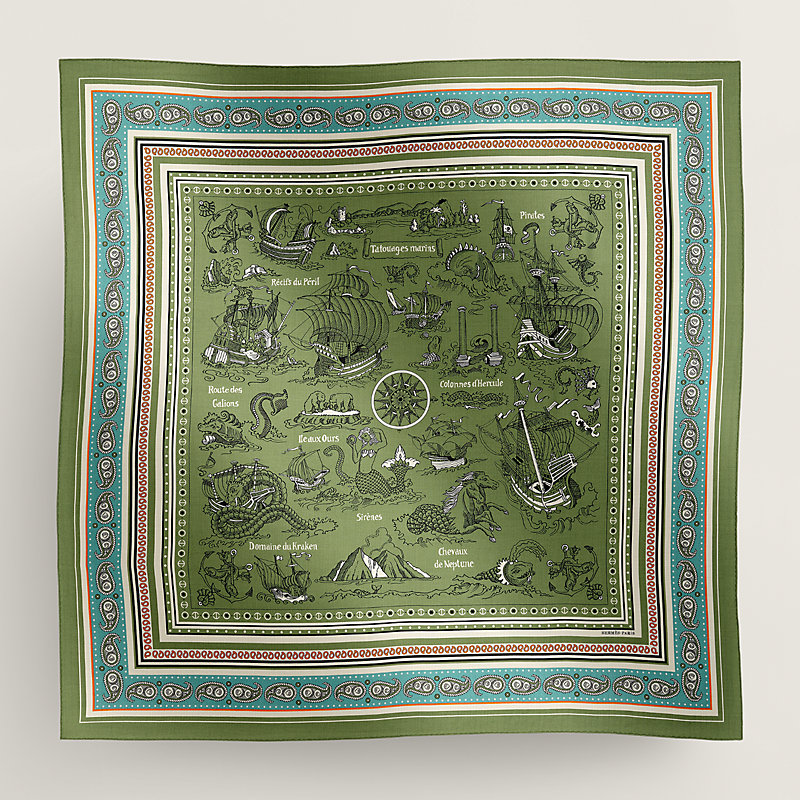 【HERMES】カシシル Tatouages Marins Bandana 140（要在庫確認 ☆在庫有☆ エルメス カシシル 140 Tatouages Marins Bandana